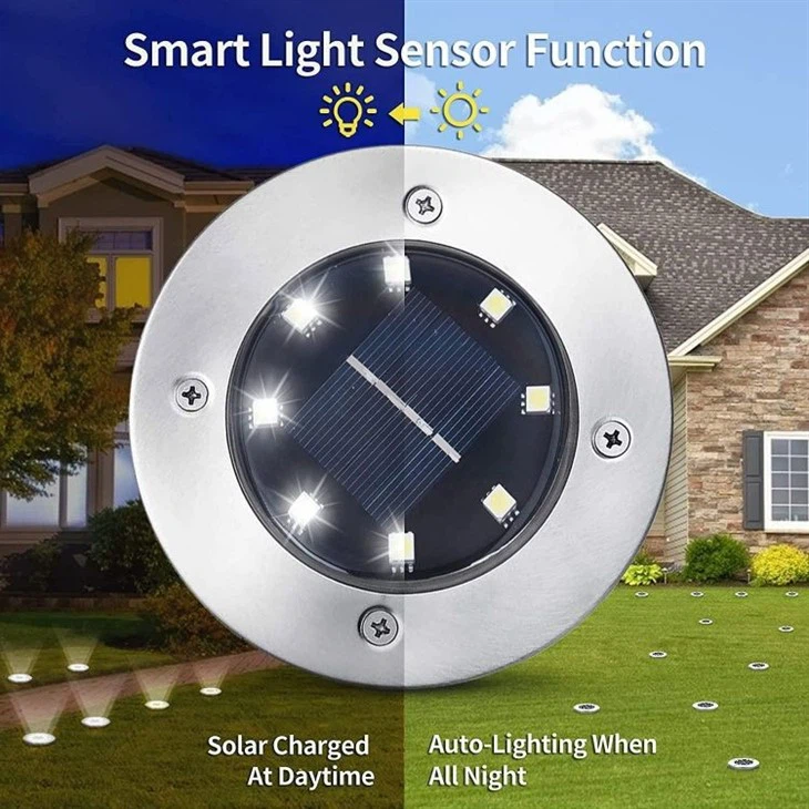 8 Led Solar Ground Lights