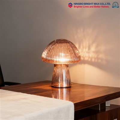 Candeeiro de mesa de vidro cogumelo